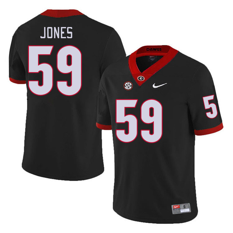 #59 Broderick Jones Georgia Bulldogs Jerseys Football Stitched-Retro Black